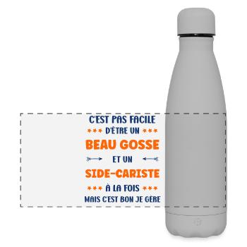 Beau Gosse et Sidecariste Je Gere - Gourde isotherme panoramique mate 500 ml - gris - Devant
