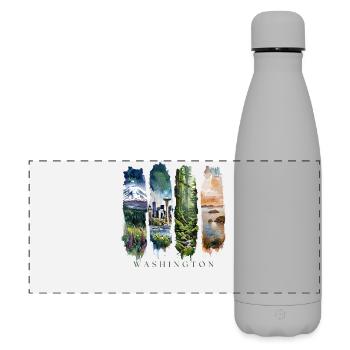 Washington Travel – Ambiances Evergreen & Skyline - Gourde isotherme panoramique mate 500 ml - gris - Devant