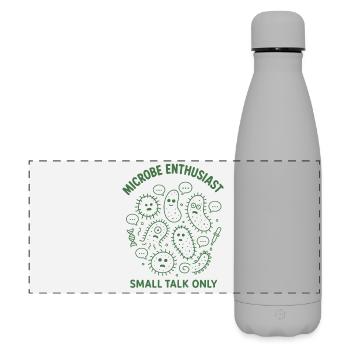 Microbe Talk Only | Microbiology Humor - Matte Panoramic Thermal Bottle 500 ml - grey - Front