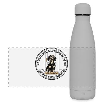 All Guests Approved By The Dog Design - Matte Panoramic Thermal Bottle 500 ml - grey - Front