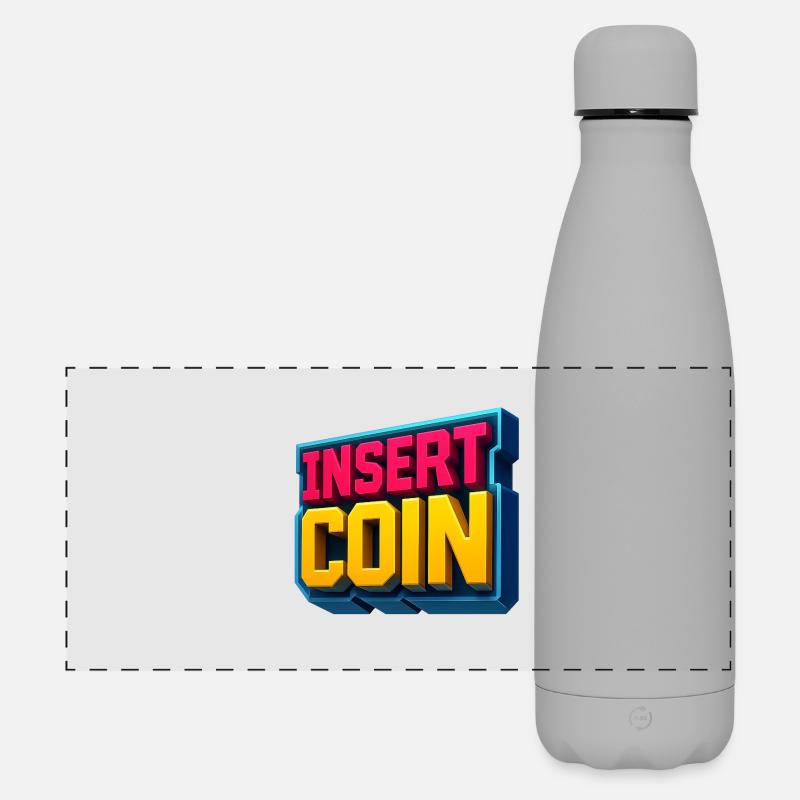 Neon Retro Gaming Design - Matte Panoramic Thermal Bottle 500 ml - grey