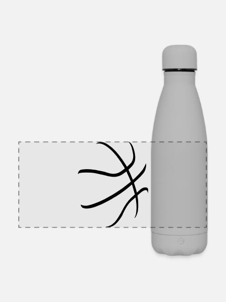 basketball - Matte Panorama Isolierflasche 500 ml - Grau