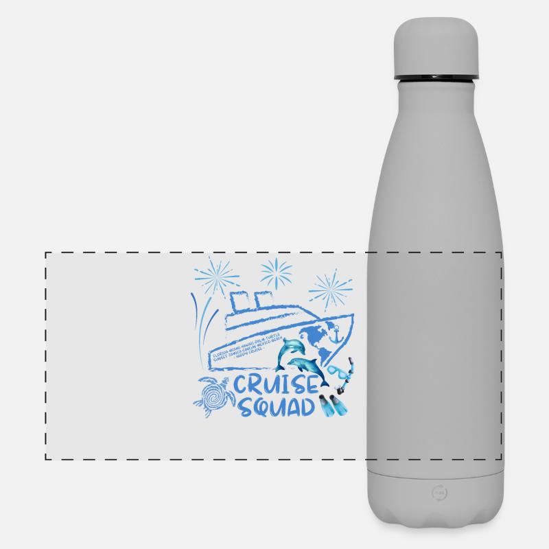 cruise squad - Matte Panoramic Thermal Bottle 500 ml - grey