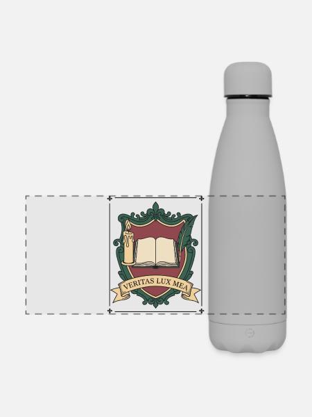 Dark Academia Wappen - Matte Panorama Isolierflasche 500 ml - Grau