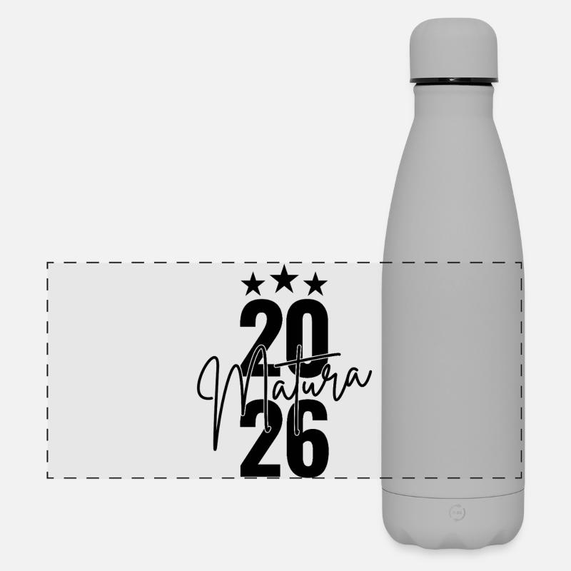 Matura 2026 - Matte Panorama Isolierflasche 500 ml - Grau