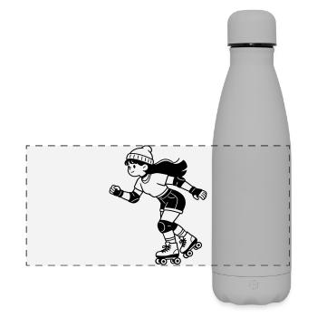 Rollschuhe - Matte Panorama Isolierflasche 500 ml - Grau - Vorne