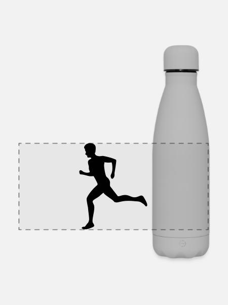 Laeufer Leichtathletik Sport - Matte Panorama Isolierflasche 500 ml - Grau