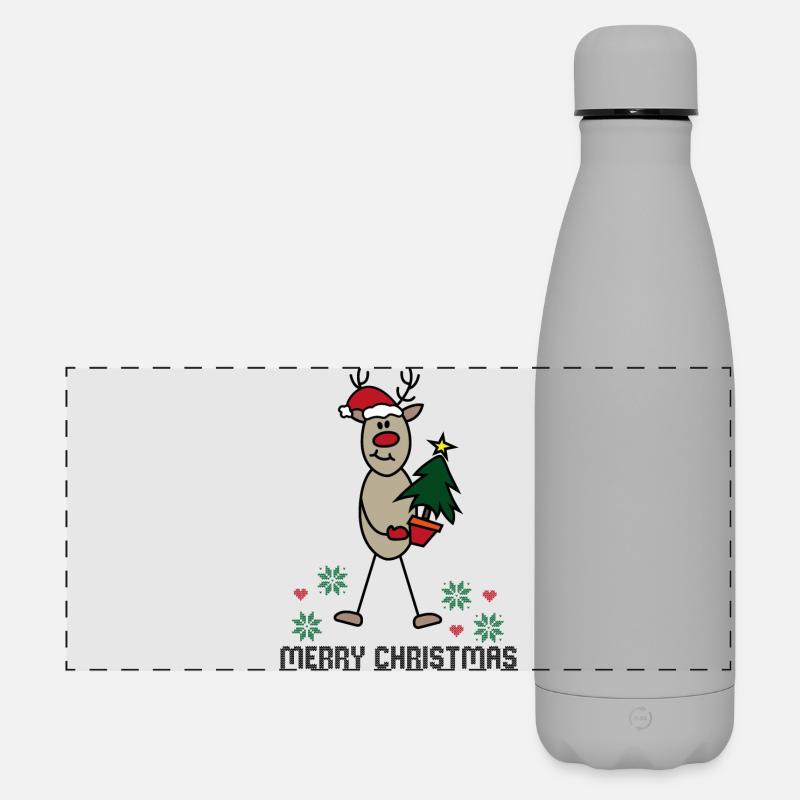 Noël 8 - Gourde isotherme panoramique mate 500 ml - gris