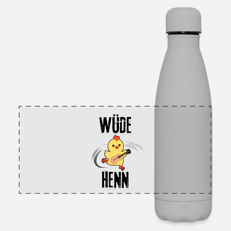 Wüde Henn - Hen night - Bachelor Party - Matte Panoramic Thermal Bottle 500 ml - grey
