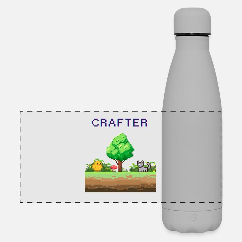 Pixel Crafter Forest Adventure - Matte Panoramic Thermal Bottle 500 ml - grey