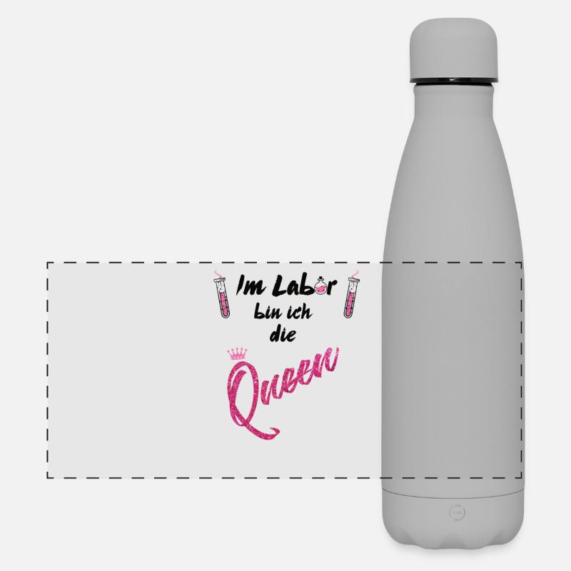 Labor Queen - Matte Panorama Isolierflasche 500 ml - Grau