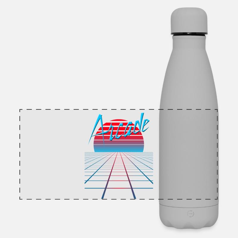 NERDY forever - Arcade - Matte Panorama Isolierflasche 500 ml - Grau