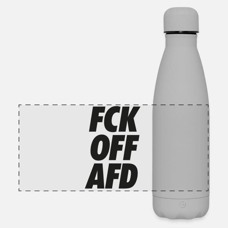 FCK OFF AFD Protest Shirt - Matte Panorama Isolierflasche 500 ml - Grau