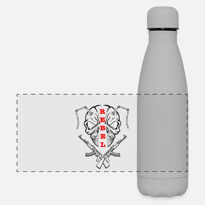 "REBEL EYES – Fearless Expression" - Matte Panoramic Thermal Bottle 500 ml - grey