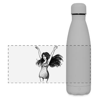 Dancing Woman Empowerment - Illustration - Matte Panoramic Thermal Bottle 500 ml - grey - Front
