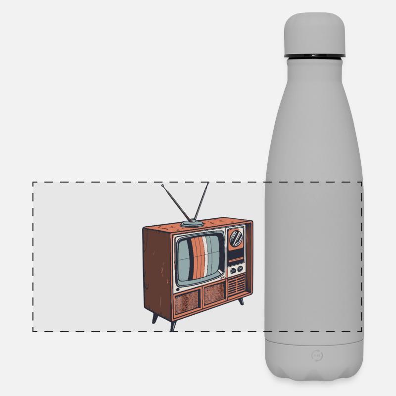 Vintage Retro Illustration TV - Matte Panoramic Thermal Bottle 500 ml - grey