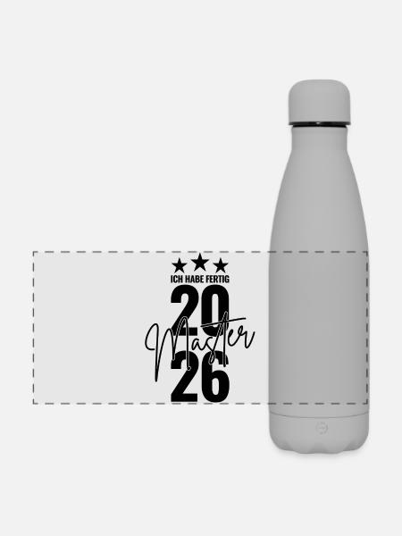Master 2026 Ich habe fertig - Matte Panorama Isolierflasche 500 ml - Grau