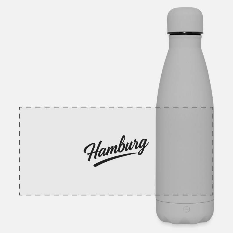 Hamburg Script City Design with Underline - Matte Panoramic Thermal Bottle 500 ml - grey