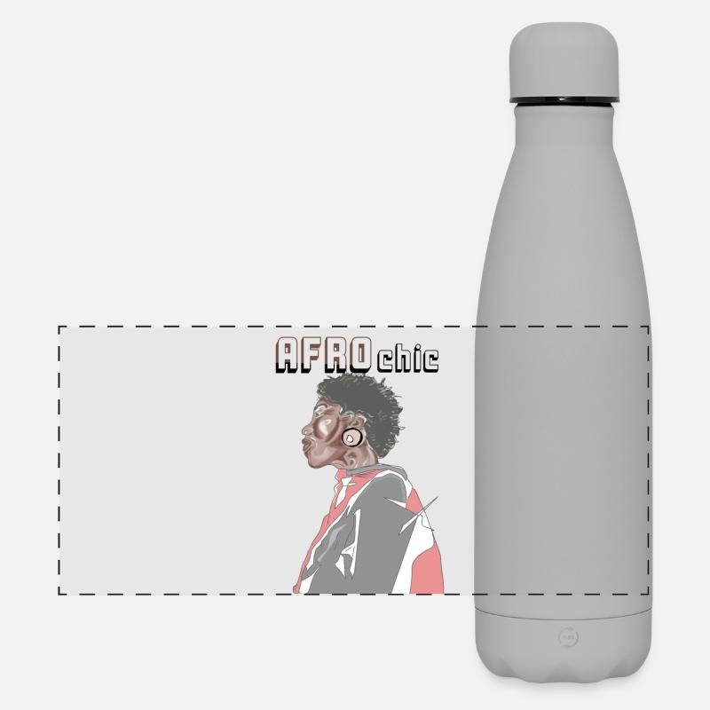 Afro chic - Matte Panoramic Thermal Bottle 500 ml - grey