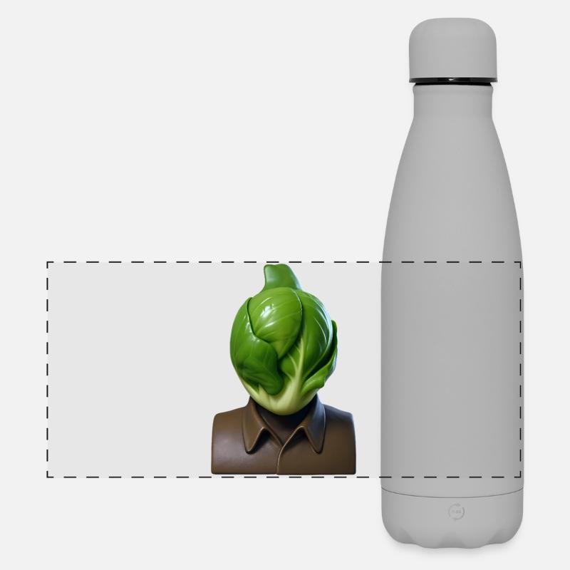 MAN WITH A CABBAGE TUFT - Bellegique - Matte Panoramic Thermal Bottle 500 ml - grey