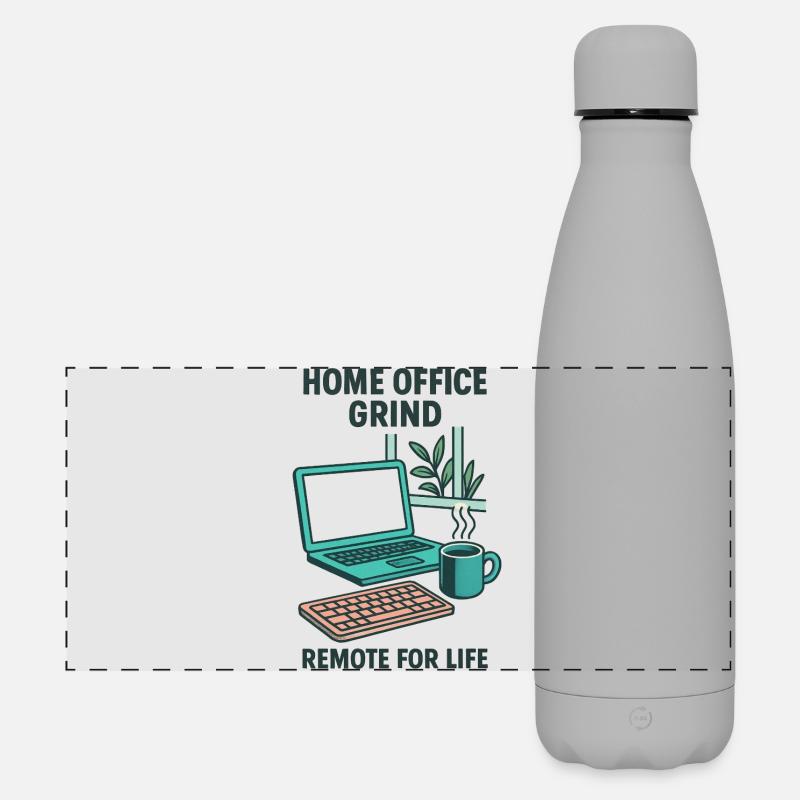 Design Homeoffice Grind-Setup Telearbeit Leise - Matte Panorama Isolierflasche 500 ml - Grau