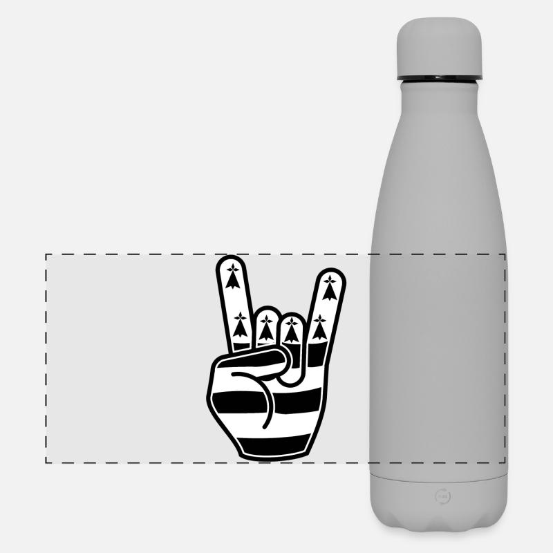 Rock breizh - Matte Panoramic Thermal Bottle 500 ml - grey