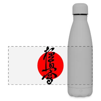 Kyokushin in japanischen Kanji geschrieben - Matte Panorama Isolierflasche 500 ml - Grau - Vorne