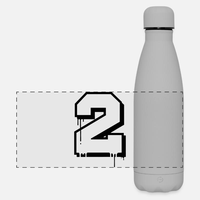 Graffiti Nummer 2 Urban Kunst Design - Matte Panorama Isolierflasche 500 ml - Grau