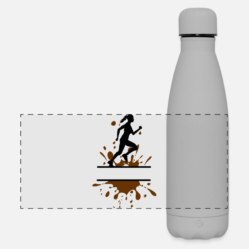 Mud Run Woman – Tilpasselig løber - Mat panoramisk termoflaske 500 ml - grå