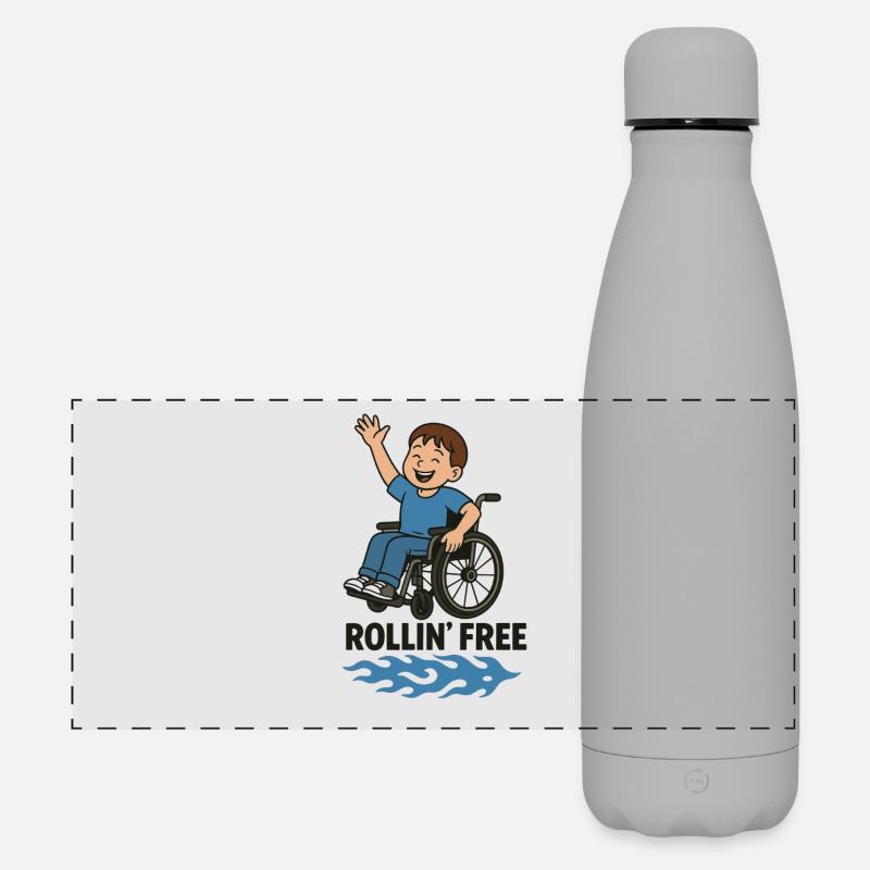 Rollin'Free Boy - Matte Panoramic Thermal Bottle 500 ml - grey