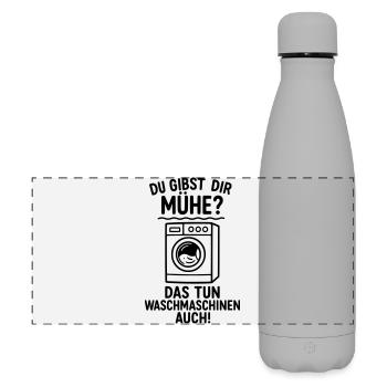 waschmaschinen mühe geben arbeit - Matte Panorama Isolierflasche 500 ml - Grau - Vorne