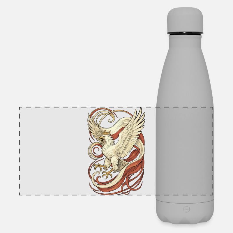 Poland Polska Eagle Epic Flag Flag Gift - Matte Panoramic Thermal Bottle 500 ml - grey