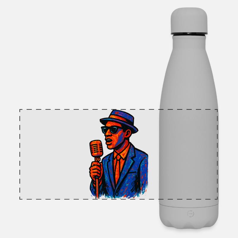 Jazz – Saxophon – Musik - Matte Panorama Isolierflasche 500 ml - Grau