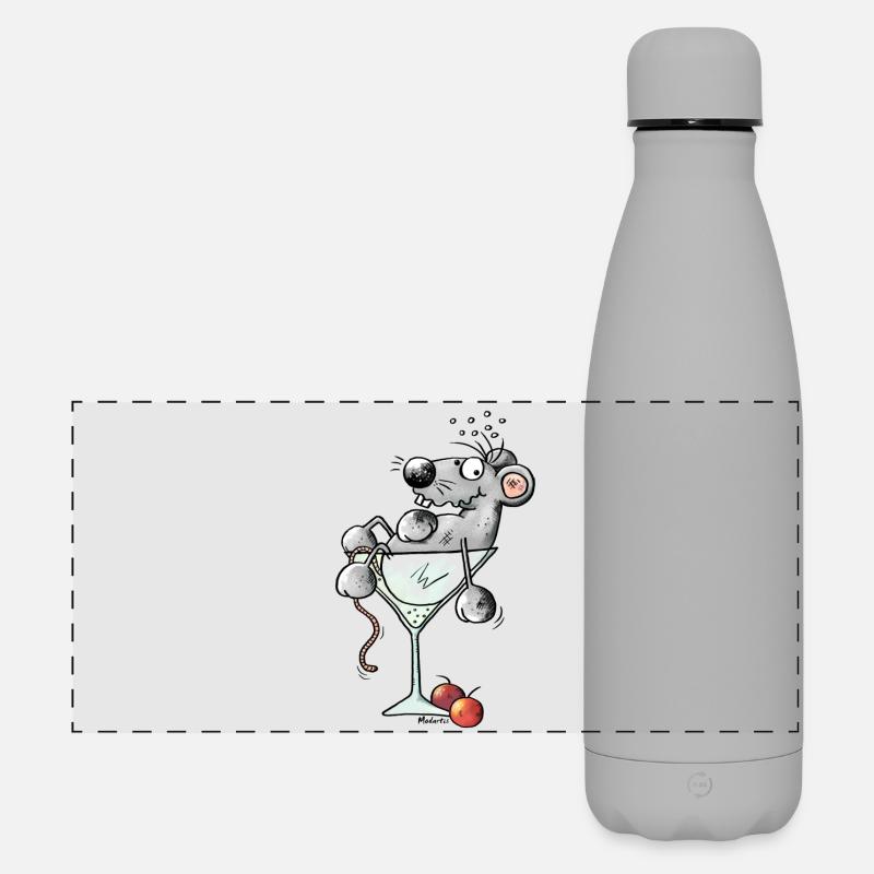 Funny Coctail Mouse - Matte Panoramic Thermal Bottle 500 ml - grey