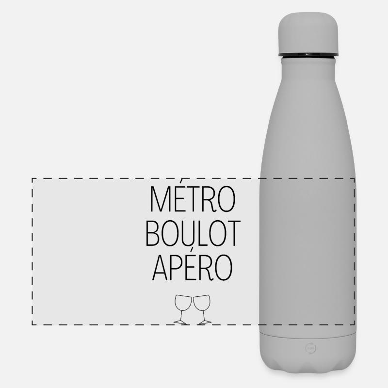 Metro work aperitif - Matte Panoramic Thermal Bottle 500 ml - grey
