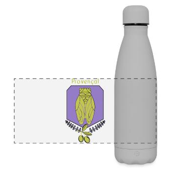 Provençal cicada with olives - Matte Panoramic Thermal Bottle 500 ml - grey - Front