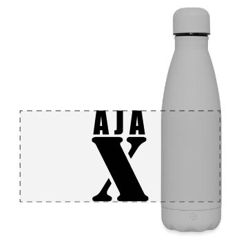 Ajax – Conception du prénom | Typographie minimale - Gourde isotherme panoramique mate 500 ml - gris - Devant