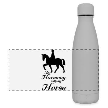Reiter Spruch, Pferd,Tier, Reiten, Sport, Geschenk - Matte Panorama Isolierflasche 500 ml - Grau - Vorne