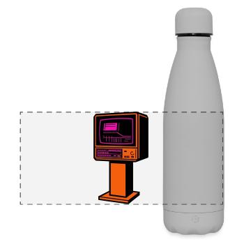 Retro-Future TV - Matte Panorama Isolierflasche 500 ml - Grau - Vorne