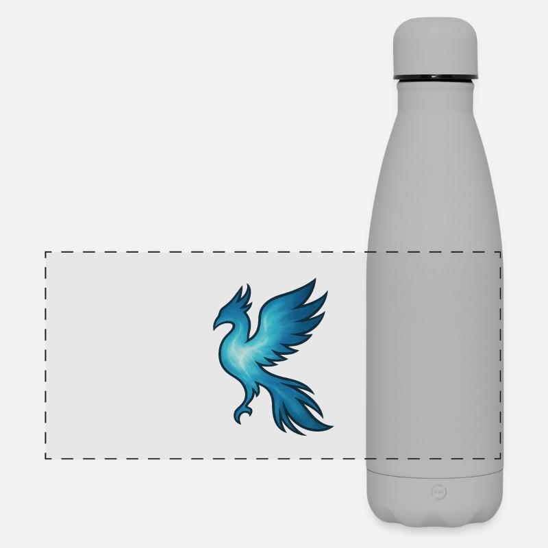 Seelentier und Wächterwesen: Phönix - Matte Panorama Isolierflasche 500 ml - Grau