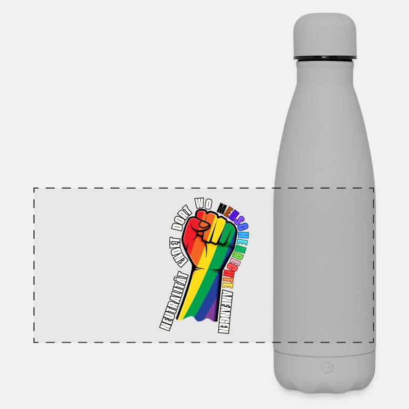 Statement Stickers Human Rights - Matte Panoramic Thermal Bottle 500 ml - grey