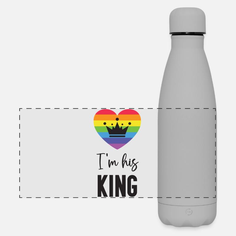 Pride Month LGBT - I'm His King - Matte Panoramic Thermal Bottle 500 ml - grey