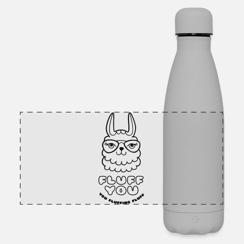 Fluff you, you fluffing fluff funny llama saying - Matte Panoramic Thermal Bottle 500 ml - grey