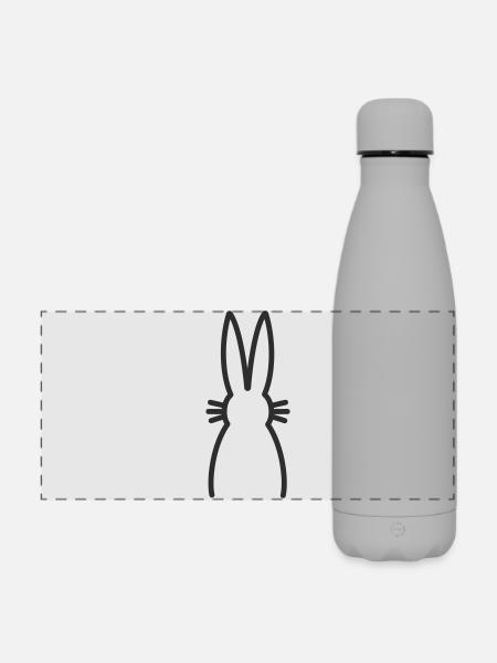 Hase Häschen - Matte Panorama Isolierflasche 500 ml - Grau