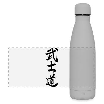 Bushido in japanischer Kanji-Schrift - Matte Panorama Isolierflasche 500 ml - Grau - Vorne