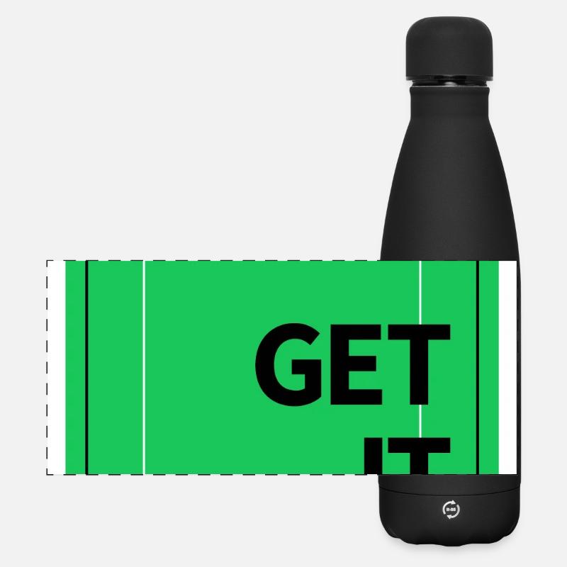 Motivation Get It Done Textdesign - Matte Panorama Isolierflasche 500 ml - Schwarz