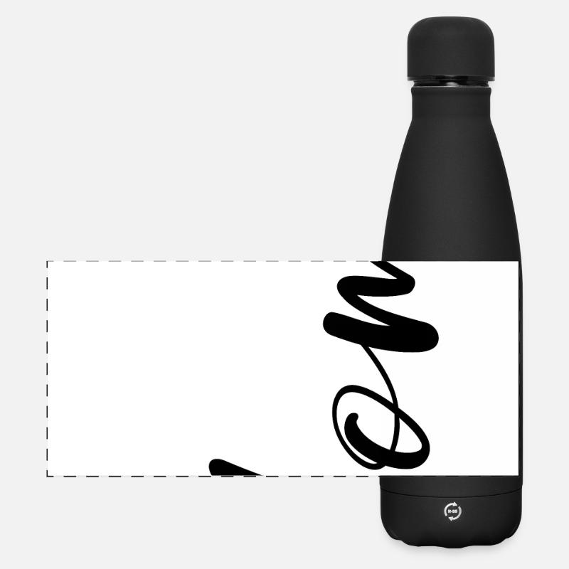 Home Zuhause Poster Design - Matte Panorama Isolierflasche 500 ml - Schwarz