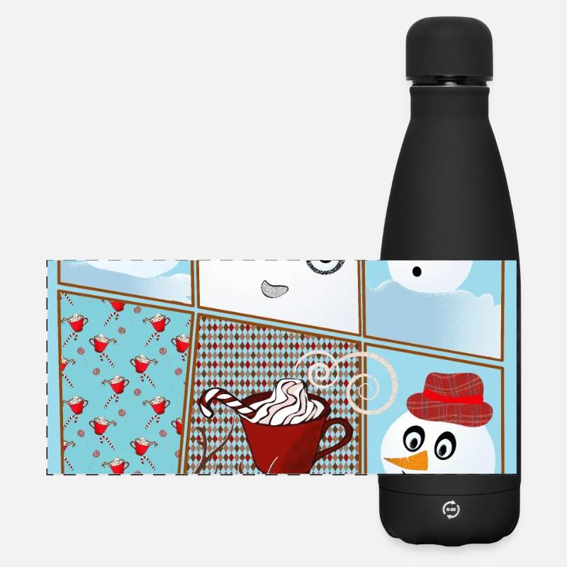 What makes a snowman happy - Matte Panoramic Thermal Bottle 500 ml - black