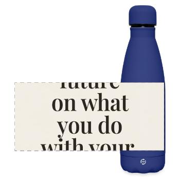 Votre avenir dépend d’un devis minimal avec empattement - Gourde isotherme panoramique mate 500 ml - bleu foncé  - Devant