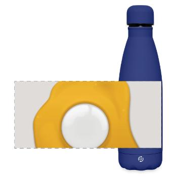Why Not Minimal Poster Design - Matte Panoramic Thermal Bottle 500 ml - dark blue  - Front
